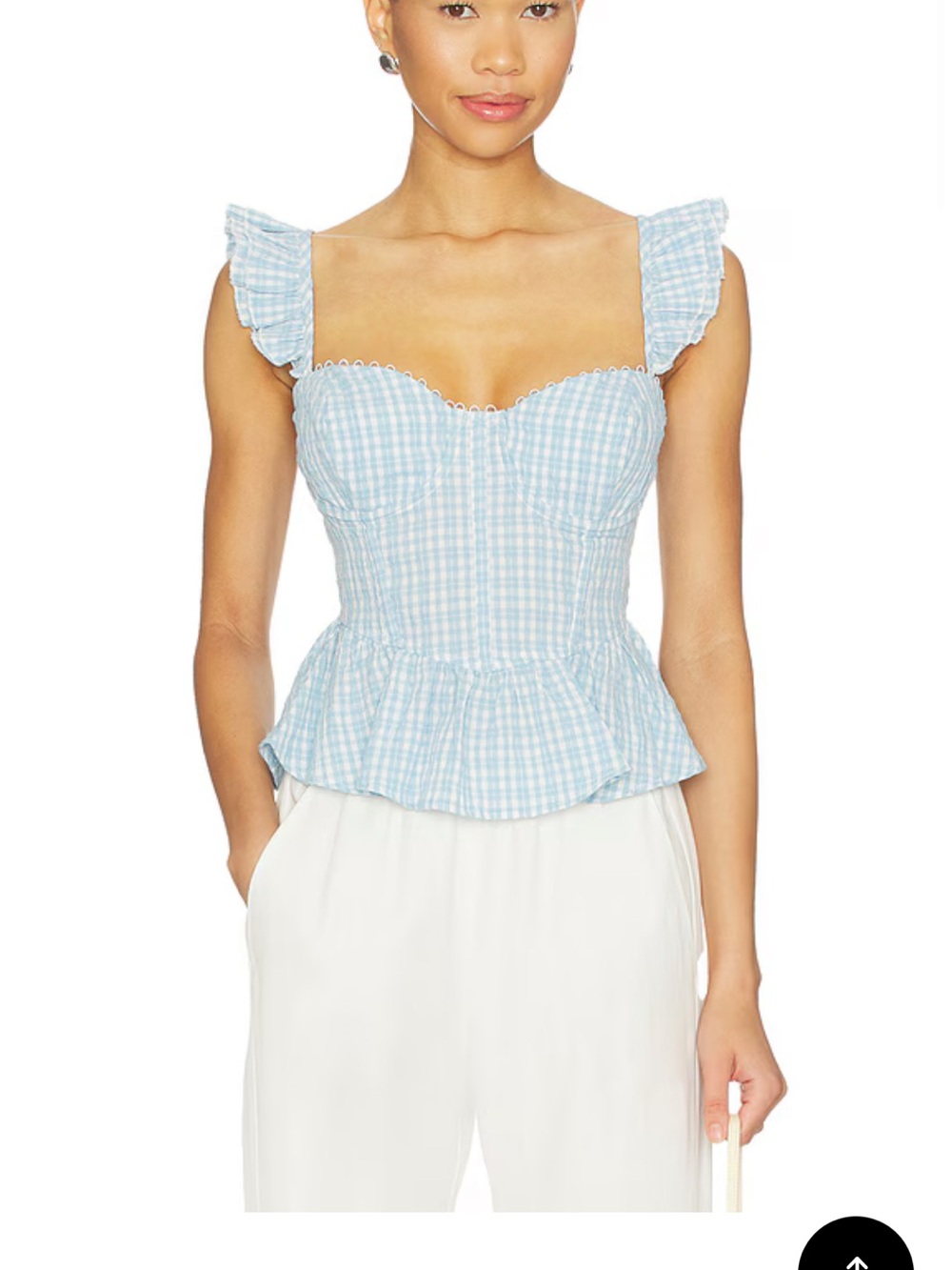 ASTR Baylin Peplum Bustier Top
